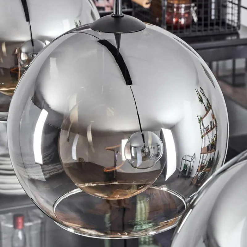 Suspension Verre Fumé-hofstein Suspension Boules 25 cm Koyoto Clair, Fumé, 3 lumières