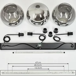 Suspension Verre Fumé-hofstein Suspension Boules 25 cm Koyoto Clair, Fumé, 3 lumières