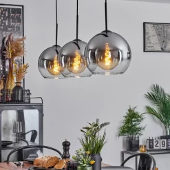 Suspension Verre Fumé-hofstein Suspension Boules 25 cm Koyoto Clair, Fumé, 3 lumières