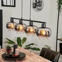 hofstein Suspension Boundry Noir, 4 lumières