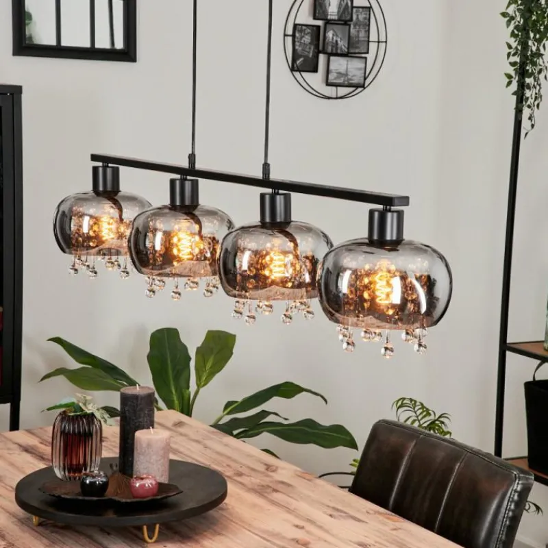 hofstein Suspension Boundry Noir, 4 lumières