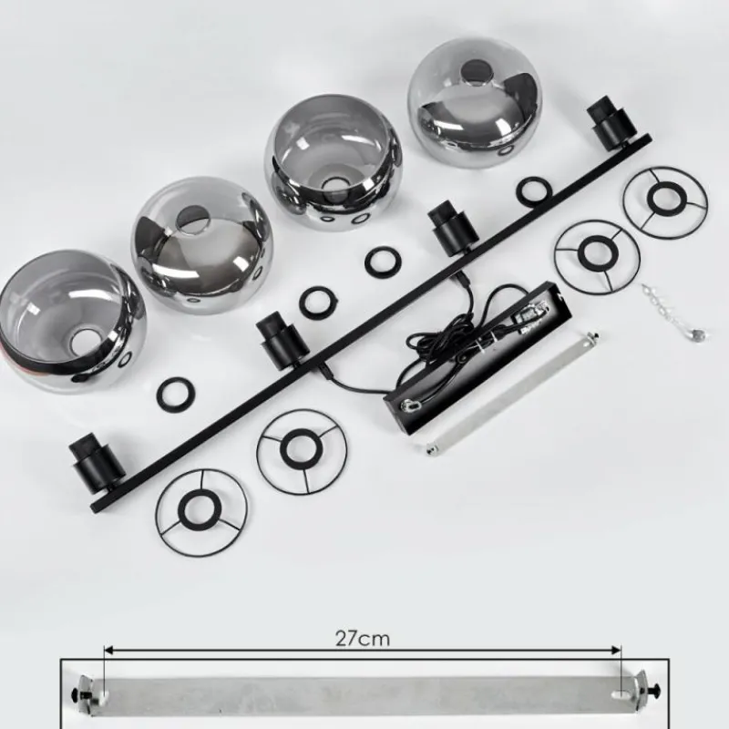 hofstein Suspension Boundry Noir, 4 lumières