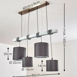 Lampes En Tissu-hofstein Suspension Bramois Gris, 4 lumières
