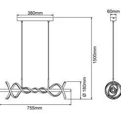 Luminaires Brilliant Suspension Brilliant Amalie LED Noir, 1 lumière* Éclairage Led