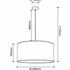 Lampes En Tissu-Luminaires Brilliant Suspension Brilliant Aniela Noir, 1 lumière