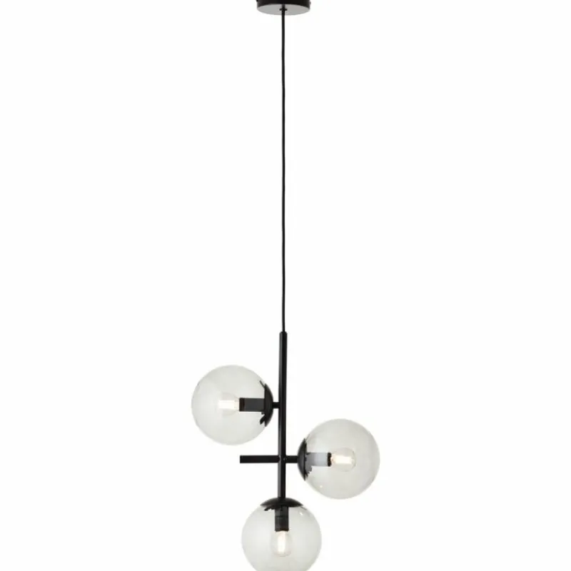 Suspension Verre Fumé-Luminaires Brilliant Suspension Brilliant Ariol Noir, 3 lumières