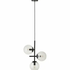 Suspension Verre Fumé-Luminaires Brilliant Suspension Brilliant Ariol Noir, 3 lumières
