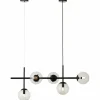 Suspension Verre Fumé-Luminaires Brilliant Suspension Brilliant Ariol Noir, 5 lumières