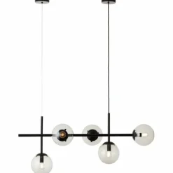 Suspension Verre Fumé-Luminaires Brilliant Suspension Brilliant Ariol Noir, 5 lumières