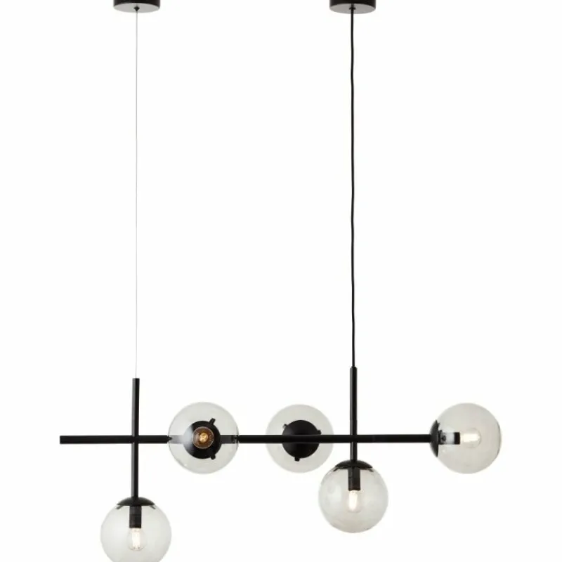 Suspension Verre Fumé-Luminaires Brilliant Suspension Brilliant Ariol Noir, 5 lumières