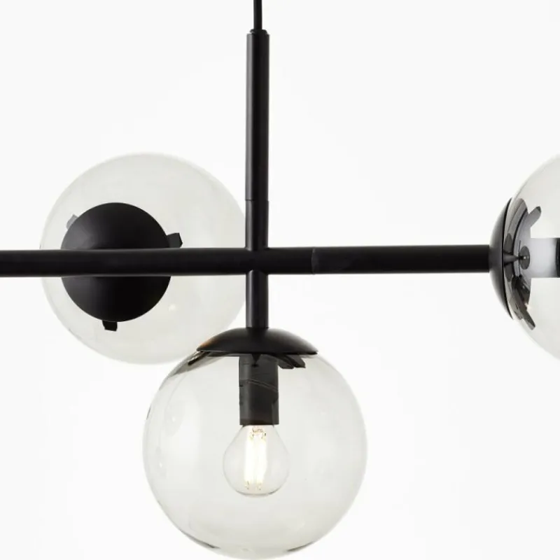Suspension Verre Fumé-Luminaires Brilliant Suspension Brilliant Ariol Noir, 5 lumières