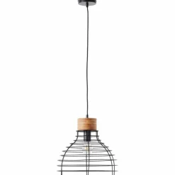 Lampes Industrielles-Luminaires Brilliant Suspension Brilliant Avia Bois clair, Noir, 1 lumière