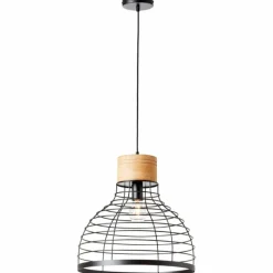 Lampes Industrielles-Luminaires Brilliant Suspension Brilliant Avia Bois clair, Noir, 1 lumière