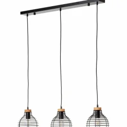 Lampes Industrielles-Luminaires Brilliant Suspension Brilliant Avia Bois clair, Noir, 3 lumières