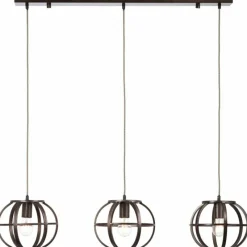 Lampes Industrielles-Luminaires Brilliant Suspension Brilliant Basia Bronze, 3 lumières