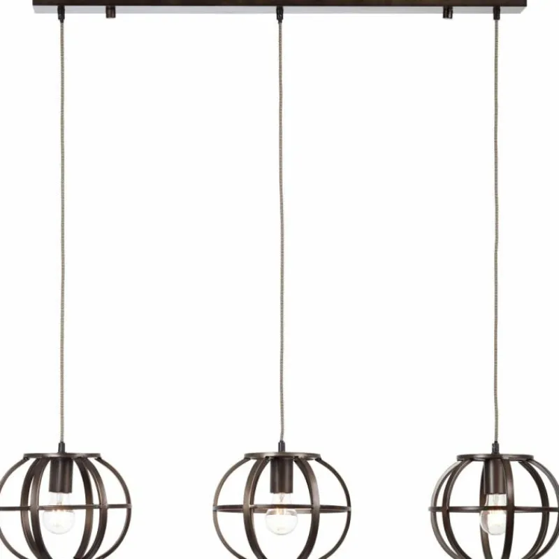 Lampes Industrielles-Luminaires Brilliant Suspension Brilliant Basia Bronze, 3 lumières