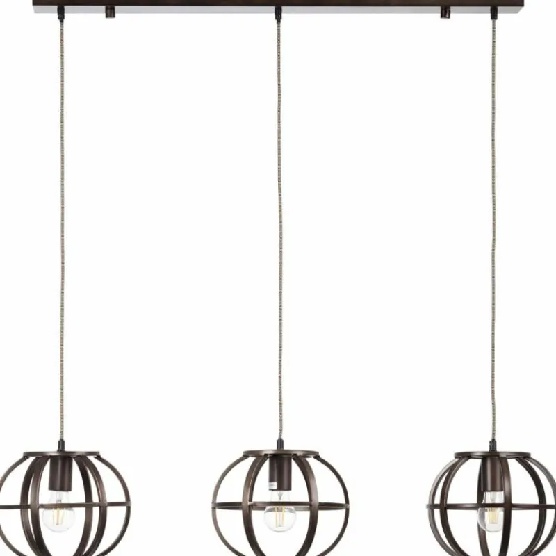 Lampes Industrielles-Luminaires Brilliant Suspension Brilliant Basia Bronze, 3 lumières