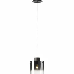 Suspension Verre Fumé-Luminaires Brilliant Suspension Brilliant Beth Noir, 1 lumière