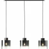 Luminaires Rustiques-Luminaires Brilliant Suspension Brilliant Beth Noir, 3 lumières