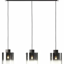 Luminaires Rustiques-Luminaires Brilliant Suspension Brilliant Beth Noir, 3 lumières