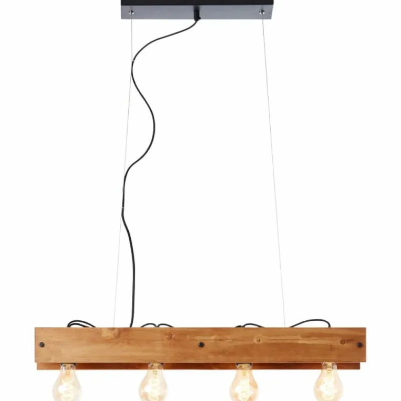 Luminaires Rustiques-Luminaires Brilliant Suspension Brilliant Calandra Bois clair, Noir, 4 lumières