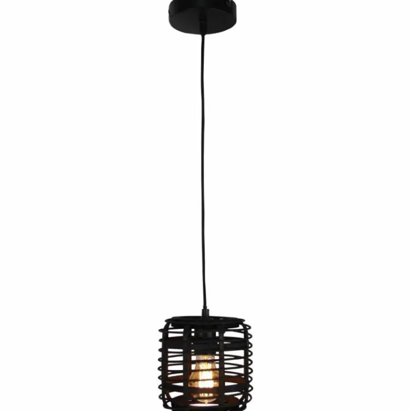 Luminaires Rustiques-Luminaires Brilliant Suspension Brilliant CROSSTOWN Bois foncé, Noir, 1 lumière