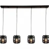 Luminaires Rustiques-Luminaires Brilliant Suspension Brilliant CROSSTOWN Bois foncé, Noir, 4 lumières