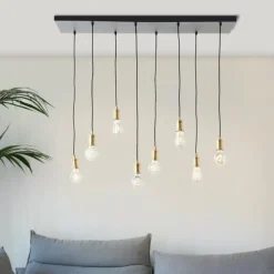 Luminaires Brilliant Suspension Brilliant Darcia Noir, 8 lumières* Suspensions