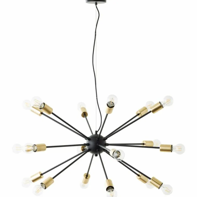 Lampes Dorées-Luminaires Brilliant Suspension Brilliant Dree Noir, 18 lumières