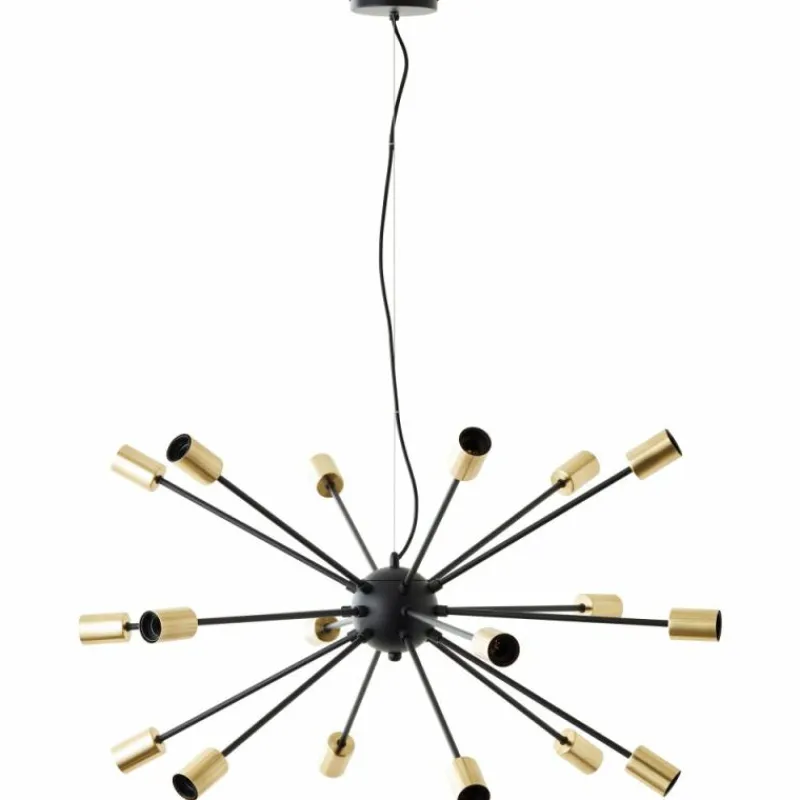 Lampes Dorées-Luminaires Brilliant Suspension Brilliant Dree Noir, 18 lumières