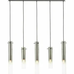 Suspension Verre Fumé-Luminaires Brilliant Suspension Brilliant Glasini Noir, 5 lumières