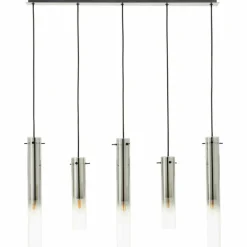 Suspension Verre Fumé-Luminaires Brilliant Suspension Brilliant Glasini Noir, 5 lumières