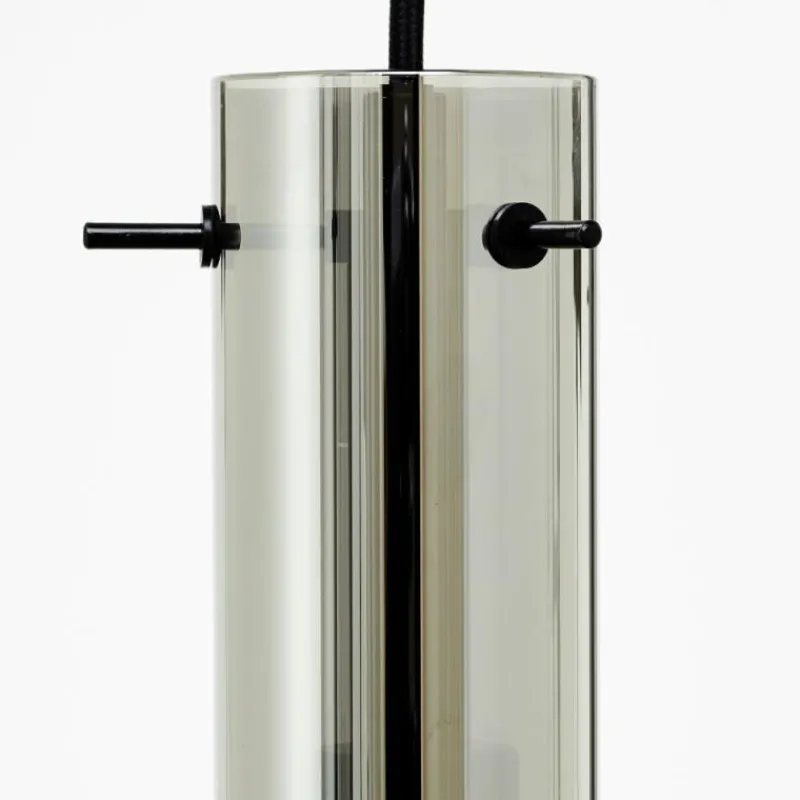 Suspension Verre Fumé-Luminaires Brilliant Suspension Brilliant Glasini Noir, 5 lumières