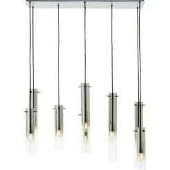 Suspension Verre Fumé-Luminaires Brilliant Suspension Brilliant Glasini Noir, 8 lumières