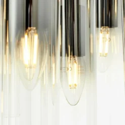 Suspension Verre Fumé-Luminaires Brilliant Suspension Brilliant Glasini Noir, 14 lumières