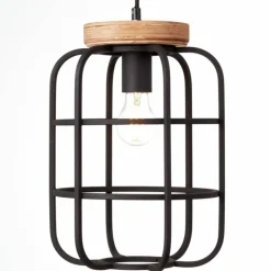 Luminaires Scandinaves-Luminaires Brilliant Suspension Brilliant Gwen Bois clair, Noir, 1 lumière