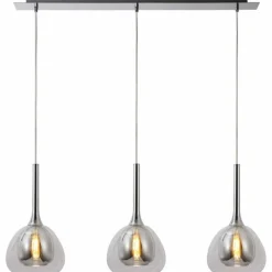 Luminaires Brilliant Suspension Brilliant Hadan Chrome, 3 lumières