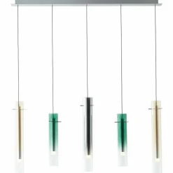 Lampes Dorées-Luminaires Brilliant Suspension Brilliant Inez LED Argenté, 5 lumières