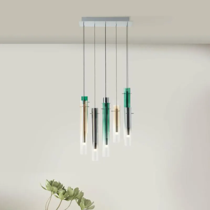 Lampes Dorées-Luminaires Brilliant Suspension Brilliant Inez LED Argenté, 8 lumières