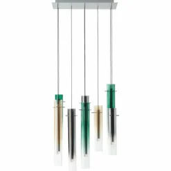 Lampes Dorées-Luminaires Brilliant Suspension Brilliant Inez LED Argenté, 8 lumières