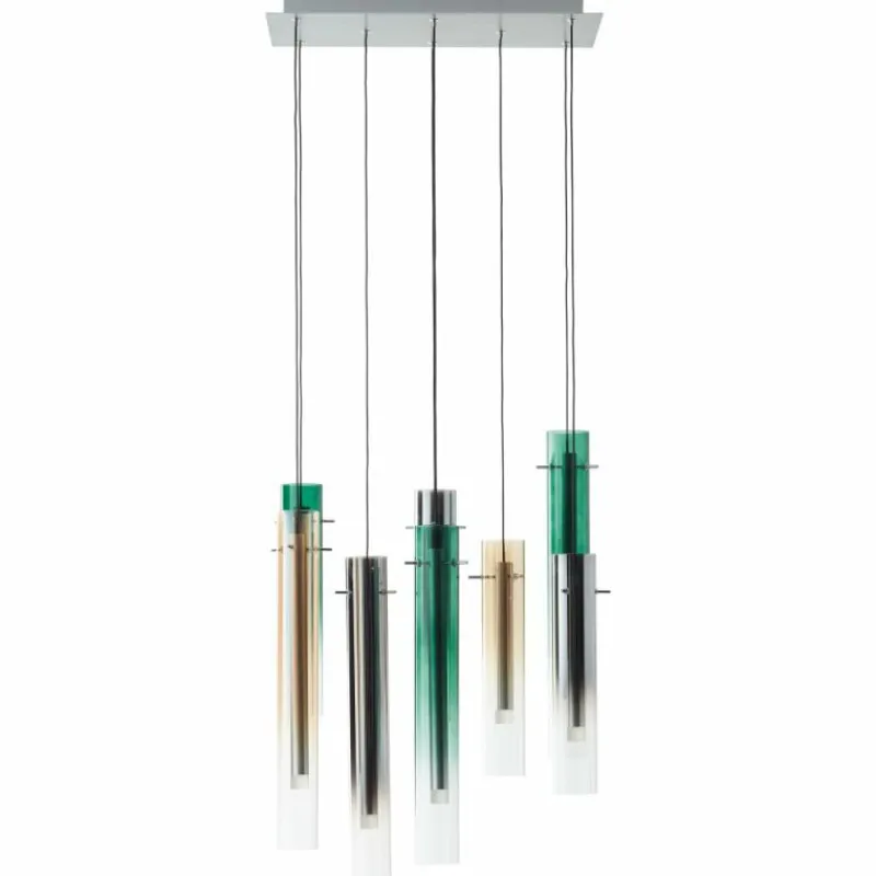 Lampes Dorées-Luminaires Brilliant Suspension Brilliant Inez LED Argenté, 8 lumières