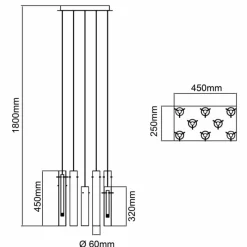 Lampes Dorées-Luminaires Brilliant Suspension Brilliant Inez LED Argenté, 8 lumières