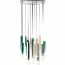 Lampes Dorées-Luminaires Brilliant Suspension Brilliant Inez LED Argenté, 14 lumières