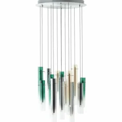Lampes Dorées-Luminaires Brilliant Suspension Brilliant Inez LED Argenté, 14 lumières