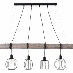 Luminaires Scandinaves-Luminaires Brilliant Suspension Brilliant Karlen Gris, Noir, 4 lumières