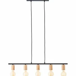 Lampes En Bois-Luminaires Brilliant Suspension Brilliant Kerry Écru, 5 lumières