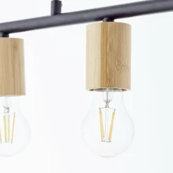 Lampes En Bois-Luminaires Brilliant Suspension Brilliant Kerry Écru, 5 lumières