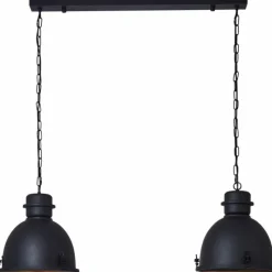 Lampes Industrielles-Luminaires Brilliant Suspension Brilliant Kiki Noir, 2 lumières