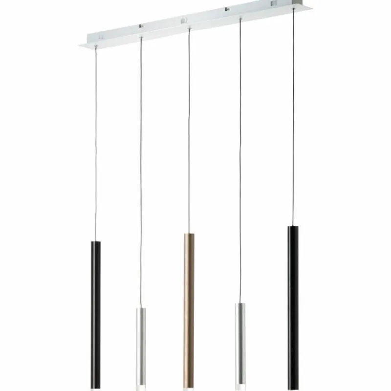 Luminaires Brilliant Suspension Brilliant Living Cembalo LED Aluminium, 5 lumières* Éclairage Led