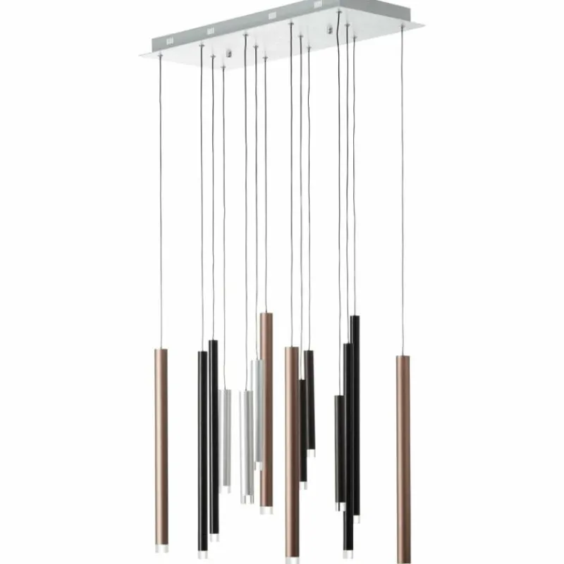 Luminaires Brilliant Suspension Brilliant Living Cembalo LED Brun, 14 lumières* Éclairage Led